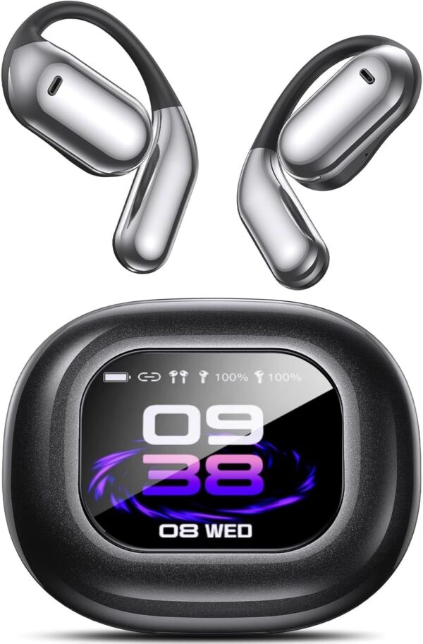 AI Language Translator Earbuds, OWS LCD Touchscreen Real-Time Translation for 144 Languages