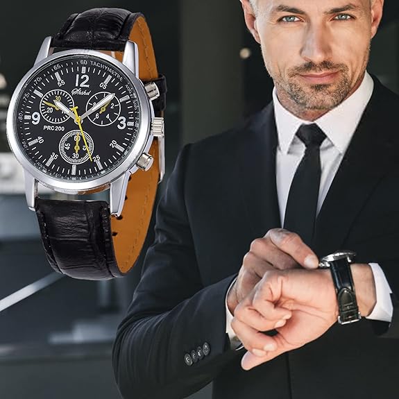 6 Pack Men's Leather Quartz Watch - Image 2