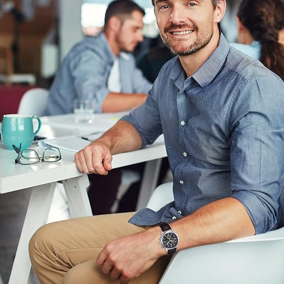 6 Pack Men's Leather Quartz Watch - Image 6