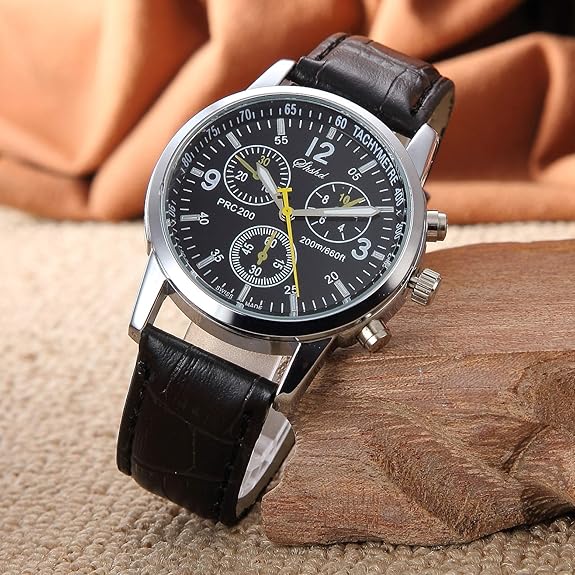 6 Pack Men's Leather Quartz Watch - Image 5