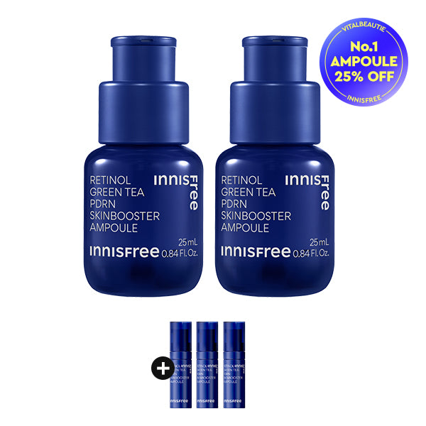 Innisfree Retinol Green Tea PDRN Skinbooster Ampoule Duo 25ml