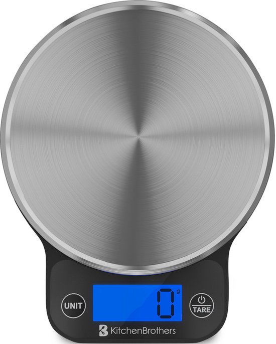 KitchenBrothers Digital Kitchen Scale, 6kg Capacity, Black