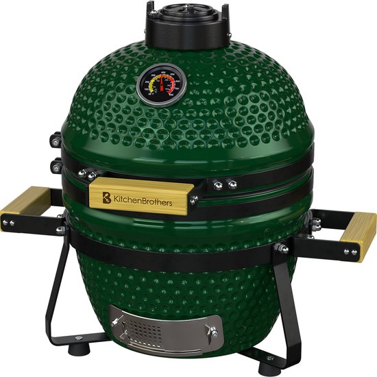 KitchenBrothers Kamado 13″ Charcoal Grill with Thermostat