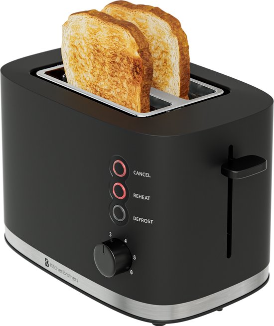 KitchenBrothers Retro Toaster – Extra Wide Slots, 870W