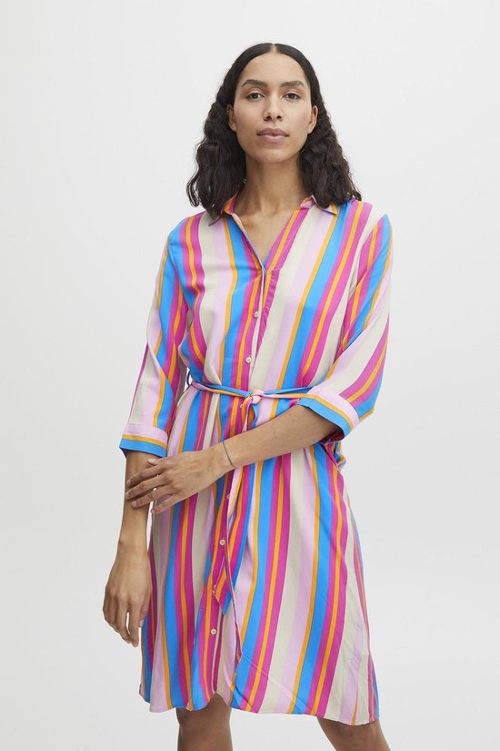 B.young Raspberry Rose V-neck Shirt Dress, Knee Length