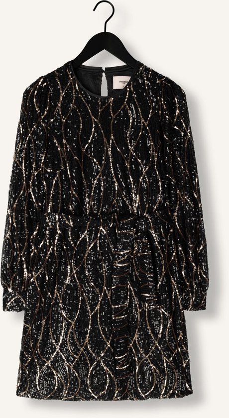 Freebird Dimphey Glitter Mini Dress – V-Neck, Long Sleeve