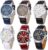 6 Pack Men’s Leather Quartz Watch